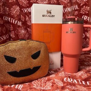 Pumpkin Spice Stanley 40 oz. Quencher with Glitter Pumpkin Purse!!